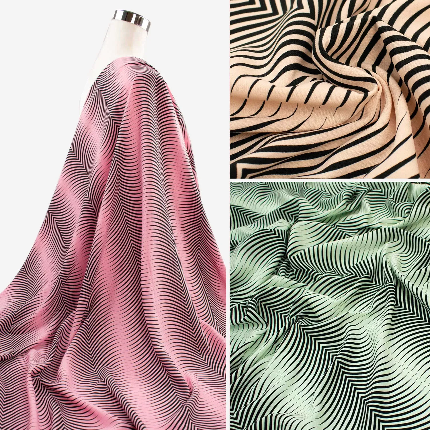 Printed Crepe Abstract Wavy