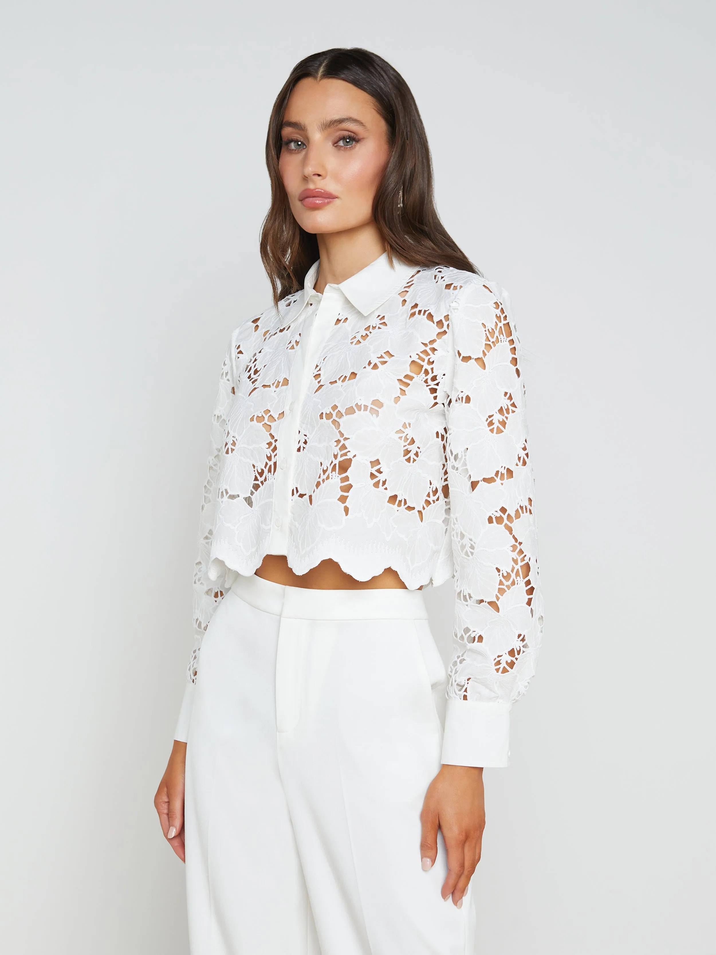 Seychelle Lace Cropped Blouse