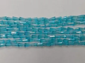 Sky Blue Conical Crystal Glass Beads (Wholesale)