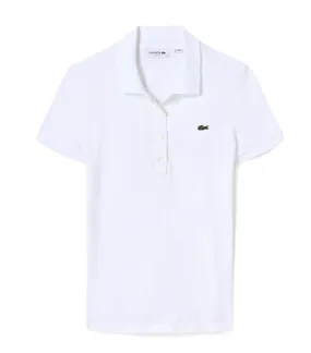 Slim Fit Stretch Cotton Jersey Polo Shirt White