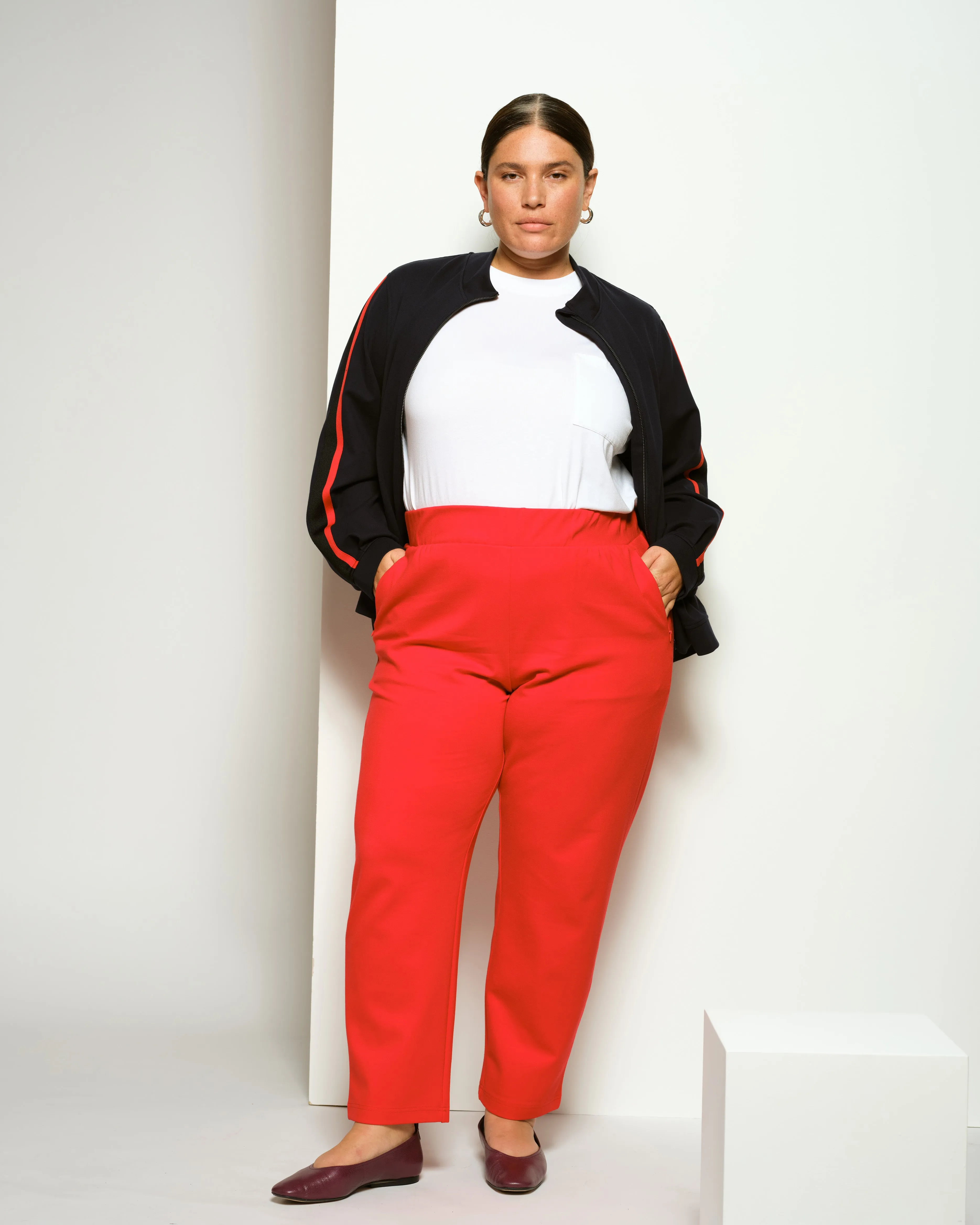 Smart Signature Ponte Pants - Vermilion Red