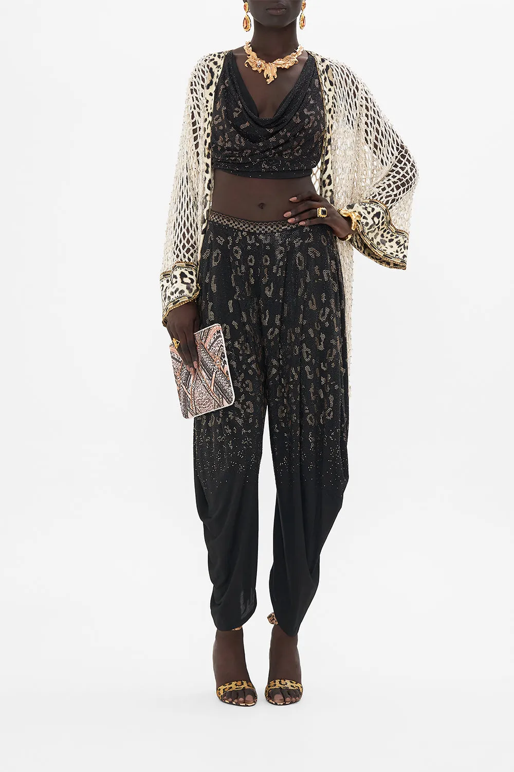 SPLIT HEM JERSEY PANT MOSAIC MUSE