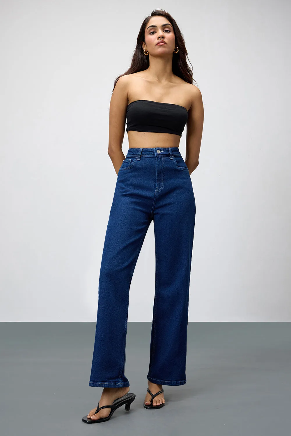 Timeless Blue Straight Leg Jeans