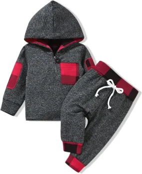 Toddler Baby Boys Buffalo Hoodies Outfit