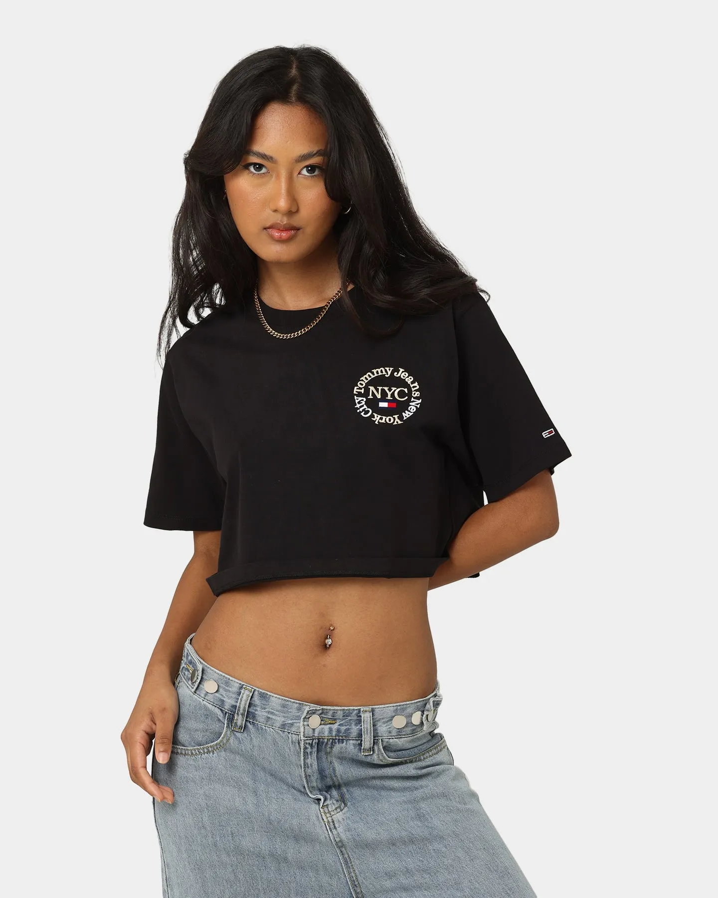 Tommy Jeans Women's Super Crop Timeless Circle Black