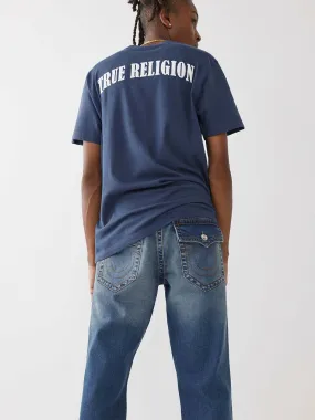 True Religion SN Ricky Straight Fit Blue Mid-Rise Washed Jeans