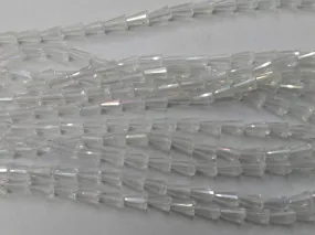 White Conical Crystal Glass Beads (Wholesale)